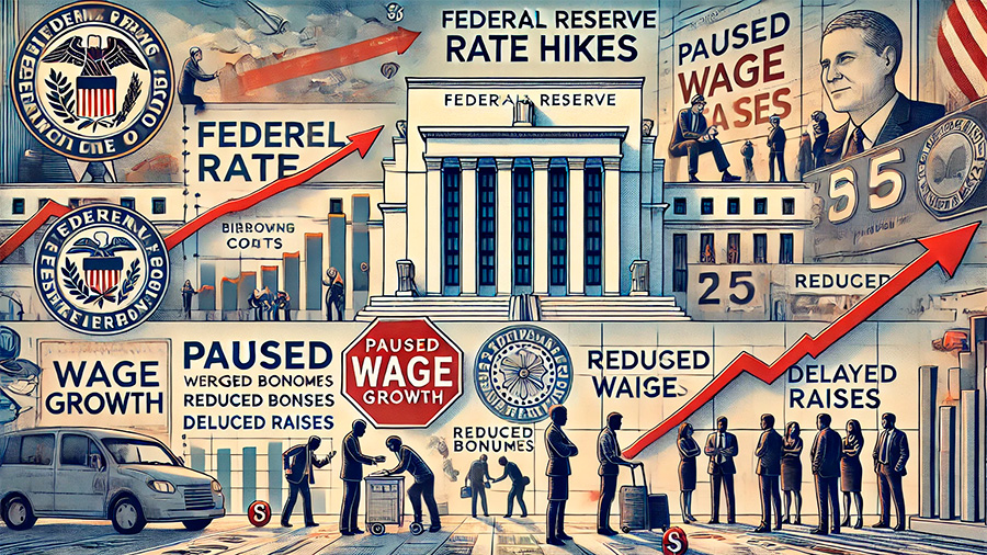 Fed rate hikes on wages